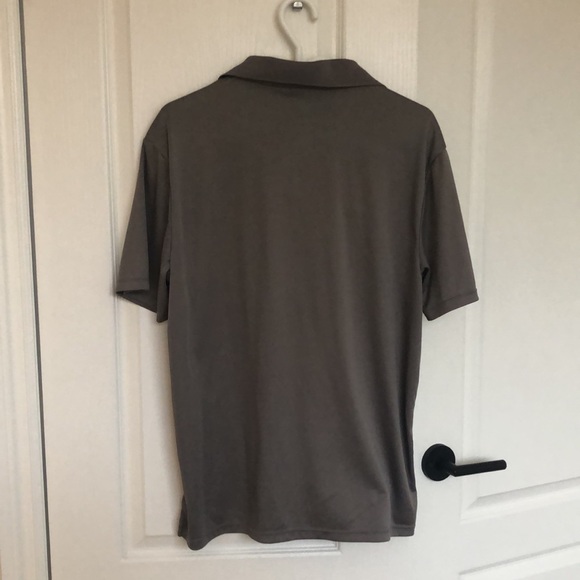 Grey and white 100% polyester polo shirt - Picture 3 of 4